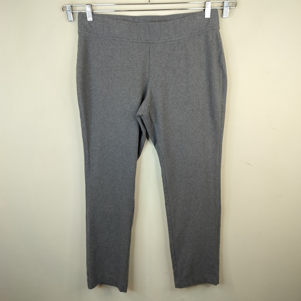 Lands End Sport Knit Straight Pants XL 18 Pull On Stretch Casual Classic Gray
